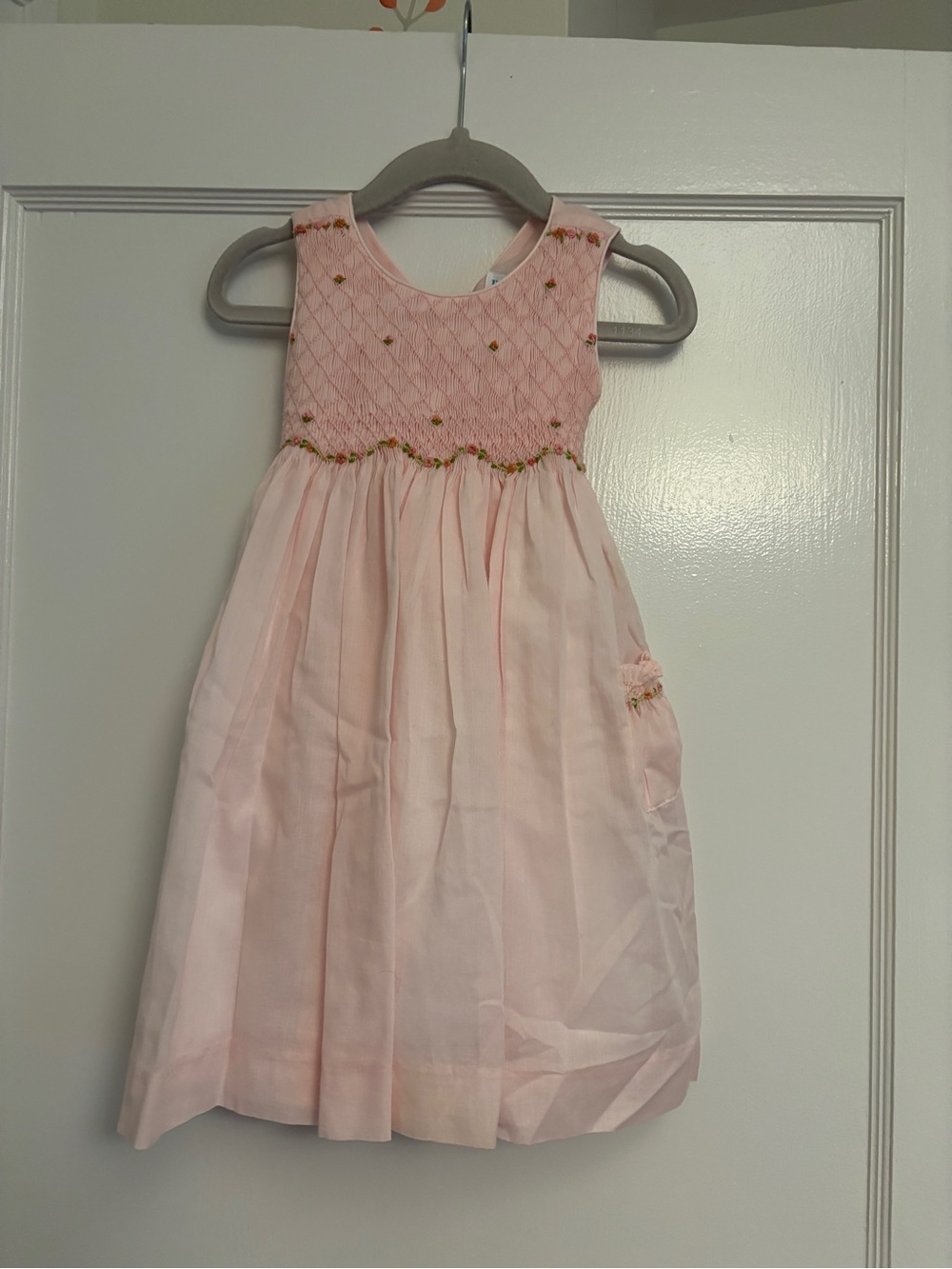 Luli & Me Light Pink Embroidered Sleeveless Dress